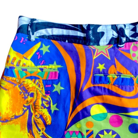 Versace Vintage 80's 90's NY Big City Statue Liberty RARE Versace Jean Skirt XS - Picture 15 of 15
